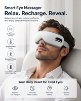Masseur oculaire sans fil rechargeable avec chaleur et pression d'air, masque oculaire pliable avec musique Bluetooth pour soulager la fatigue