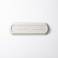 Assiettes longues personnalisées en céramique haut de gamme pour restaurants, événements traiteur, assiettes à sushi blanches crème, vaisselle en porcelaine