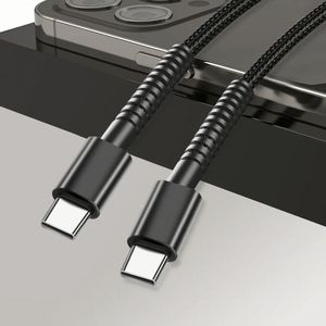 สายชาร์จไนลอนแบบ Type C-Type C รองรับการชาร์จเร็ว 20W สายดาต้า USB-C สำหรับสมาร์ทโฟน - Product Image 5