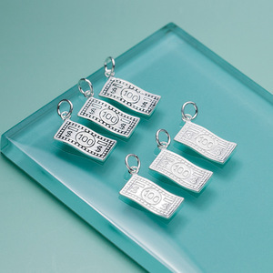 Vendite calde 925 sterling black silver bank note dollar sign charms per collana gioielli che fanno ciondolo - Product Image 5
