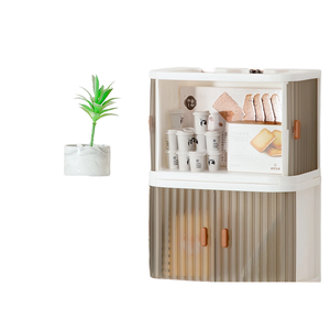 <span class=keywords><strong>Caja</strong></span> de almacenamiento de escritorio apilable plegable y creativa, organizador de <span class=keywords><strong>maquillaje</strong></span> a prueba de polvo <span class=keywords><strong>para</strong></span> <span class=keywords><strong>Amazon</strong></span>, hecha de plástico PP con metal de aluminio - Product Image 6