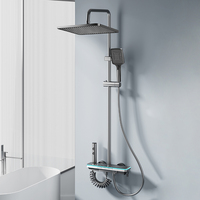 Ensemble de douche numérique chaud et froid avec affichage numérique, 4 fonctions, pommeau de pluie, douchette à main, fixation murale, vente en gros, usine OEM