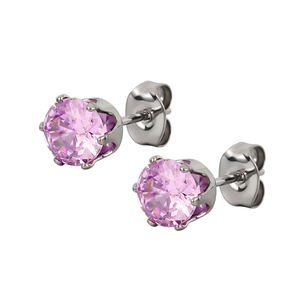 GZN Pendiente de gran tamaño Par de 6 puntas Juego de pendientes redondos CZ ASTM <span class=keywords><strong>Helix</strong></span> Pendiente 5/6/7/8/9mm Pendientes - Product Image 2