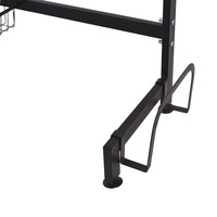 FIRST HORSE Accessoire de cuisine, étagère de rangement multifonctionnelle en métal pour évier, gain de place, noir mat, rangement pour vaisselle