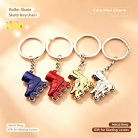 Porte-clés en métal avec logo personnalisé, pendentif patin à glace, cadeau promotionnel pour patinoire, petit cadeau d'entreprise, souvenir