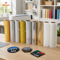 Qinyu – Rouleau de film thermocollant en TPU 3D épais à haute résistance, vinyle PU HTV à transfert de chaleur avec logo personnalisable – Vente en gros