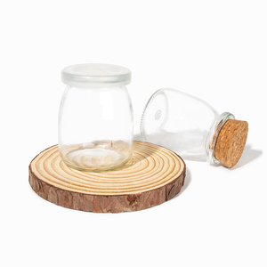 Botella de vidrio de pudín vacía de 100ml y 200ml con tapa de corcho, tarro de yogur de pudín para contenedor de alimentos - Product Image 3
