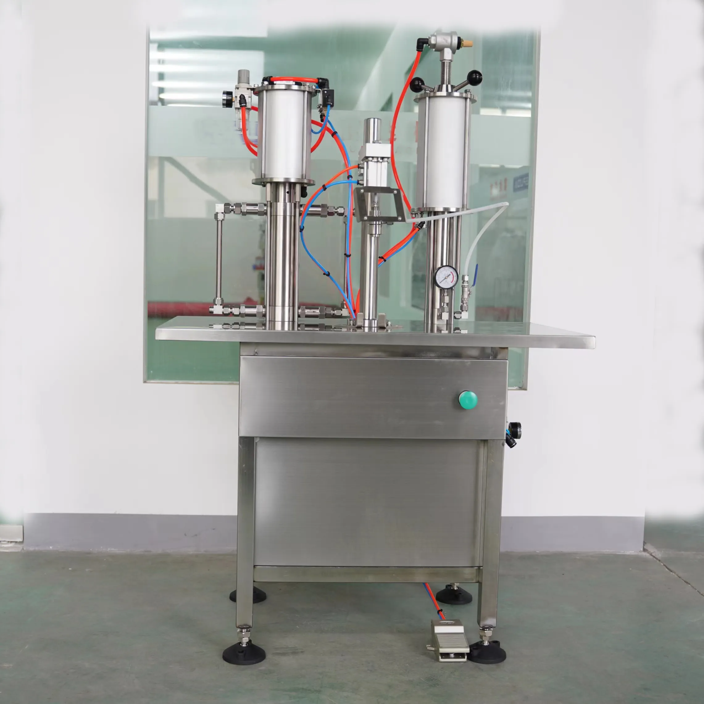 Aerossol Semi automático pode máquina de enchimento de gás para o GPL propano butano DME r134a