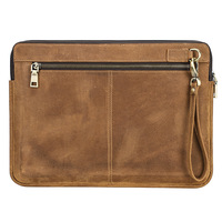 14 pulgadas Apple Laptop Bag Vintage cuero genuino cremallera funda protectora de mano