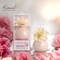 Ensemble cadeau de diffuseur de parfum à roseaux en céramique décorative de luxe de 20 ml, nouveau parfum, diffuseur de parfum à fleurs séchées, boîte de diffuseur
