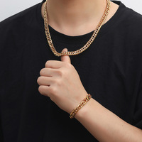 Cadena Cubana de Acero Inoxidable Eskeem de 7mm y 9mm, Color Oro, para Hombre y Mujer, Joyería Hip Hop, Accesorios de Moda, Regalo