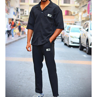 Ensembles de survêtements pour hommes avec logo de marque personnalisé de la même couleur Vêtements de sport deux pièces Survêtements de marque pour hommes