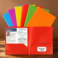 Caja de Archivo de Plástico con Logotipo Personalizado, con Dos Bolsillos, para el Regreso a Clases, para Archivos Tamaño Carta, Resistente, Porta Tarjetas de Visita, para el Hogar