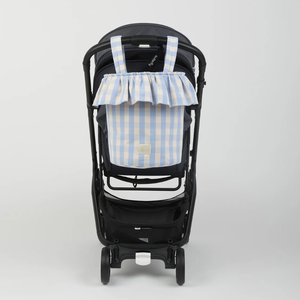 Sac fourre-tout à double poignée à volants bleu clair à carreaux pour maman, grand espace, organisateur <span class=keywords><strong>de</strong></span> rangement pour bébé, voyage et crèche - Product Image 5