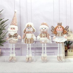 ตุ๊กตาคริสต์มาสขาประดับลูกปัดน่ารัก 4 ชิ้น ซานต้า สโนว์แมน เพนกวิน เทวดา ตกแต่งบ้านในวันหยุด - Product Image 1