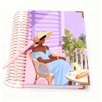 Planificateur hebdomadaire personnalisé et journal de manifestation relié en spirale avec des onglets de séparation 7*9 pouces