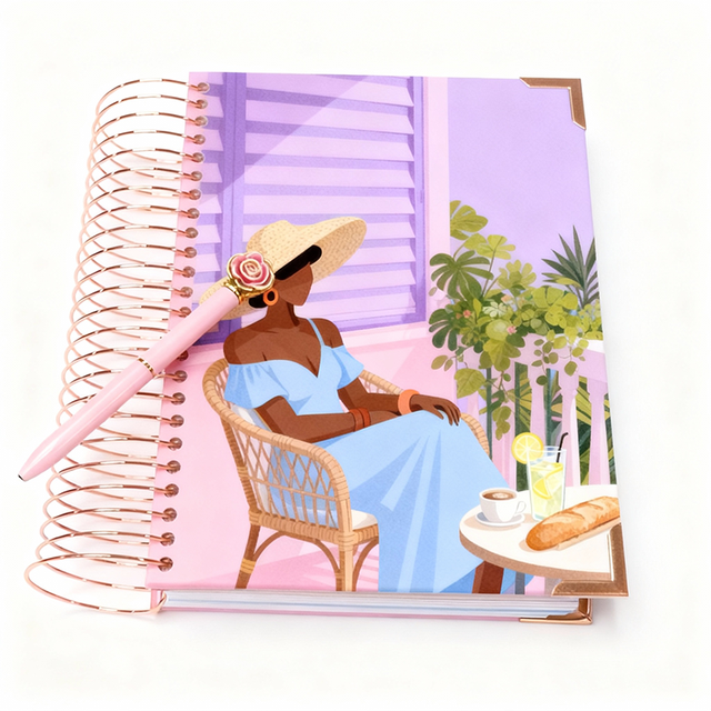 Custom Weekly Planner & Manifestation Journal Spiral Bound Hardcover with Divider Tabs 7*9 Inches