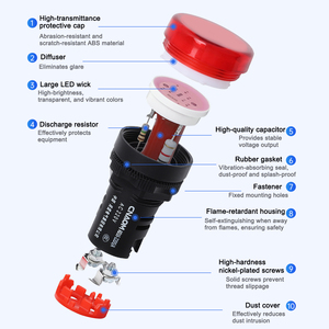 Cnaom AD16-22DS AC/DC 12V 24V 110V <span class=keywords><strong>220V</strong></span> LED Đầy Màu Sắc Bảng Điều Chỉnh Chỉ Số Ánh Sáng 22Mm LED Tín Hiệu Pilot Ánh Sáng Chỉ Số Đèn - Product Image 6