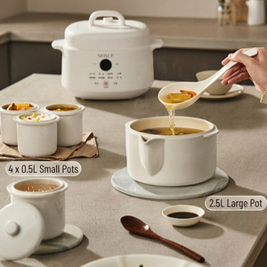 Casserole électrique à cuisson lente 600W avec 5 récipients intérieurs, minuteur numérique, capacité de 4,5 <span class=keywords><strong>litres</strong></span> - Product Image 5