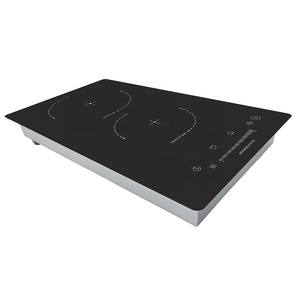 2025 construit en céramique deux 2 plaques <span class=keywords><strong>de</strong></span> <span class=keywords><strong>cuisson</strong></span> à Induction électrique <span class=keywords><strong>Domino</strong></span> cuisinière ETL certificat UL 220V - Product Image 3