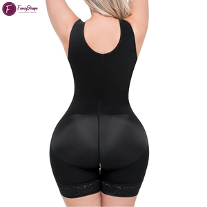 Fancyshape Cộng Với Kích Thước Shapewear Thiết Lập Thoáng Khí Nén Công Ty Dày 3D Thêu Bên Dây Kéo Đầy Đủ Cơ Thể Tummy Kiểm Soát Nylon - Product Image 3