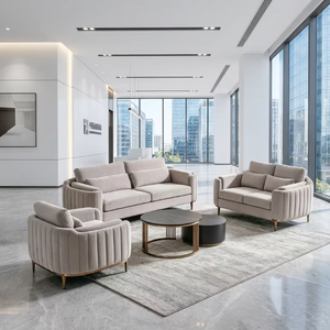 Sofá de Luxo Moderno em Veludo com Pernas de Metal para <span class=keywords><strong>2</strong></span> Pessoas, Estilo Europeu, Móveis para Sala de Estar e Escritório - Product Image 1