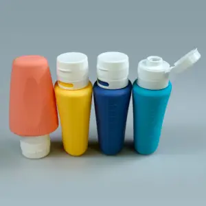 Kapatılabilir sıvı konteyner şampuan silikon seyahat şişe kiti silikon seyahat şişeleri seti