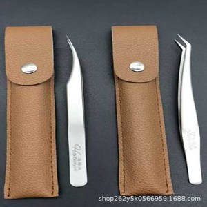 High-precision eyelash extension tools, tweezers and <b>clips</b> for eyelash extension technicians, gold feather tweezers. - Product Image 5