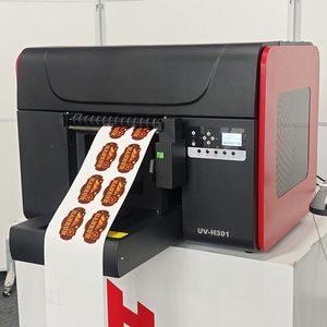 <span class=keywords><strong>Imprimante</strong></span> UV à plat de bureau Hanrun, <span class=keywords><strong>imprimante</strong></span> numérique 3D UV DTF pour logo, étiquette, autocollant, métal - Product Image 1