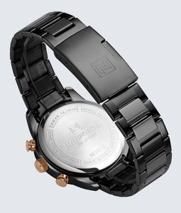 นาฬิกาข้อมือผู้ชาย <span class=keywords><strong>NAVIFORCE</strong></span> 8076 ของแท้ นาฬิกาควอตซ์ กันน้ำ โครโนกราฟ สายสแตนเลส <span class=keywords><strong>สี</strong></span>ดำ เรียบง่าย - Product Image 4