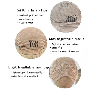 <span class=keywords><strong>Perruque</strong></span> Lace Front 13x4 Blonde 613 Ondulée Profonde 310g en Fibre Synthétique Haute Température Résistante à la Chaleur pour Femmes - Product Image 4