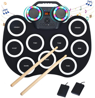 Hot Sale Digital Musical Instrument Kids Great Holiday Birthday Gift Dual Speakers 9 Pads Electronic Drum Set Roll-up Drum Pad