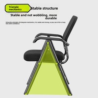 Chaise de bureau pliable avec cadre métallique rembourré, confortable, design minimaliste moderne, pour la maison, la salle de conférence et la formation