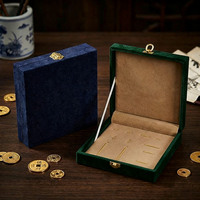 Boîte de présentation de médailles de luxe rouge et verte - Boîte cadeau pour badge - Boîte commémorative pour médailles - Boîte en papier rigide enduit faite à la main pour médailles