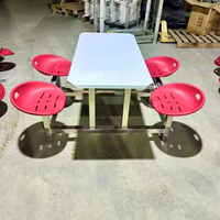 Vente en gros de meubles de salle à manger ensemble table et chaises de restaurant à 8 sièges avec cadre en acier pour restaurant et cantine