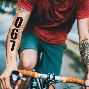 White Outline Race Number Temporary <b>Tattoo</b> Stickers Eco Friendly Waterproof Sport <b>Tattoo</b> for Arm Hand Leg Face - Product Image 3