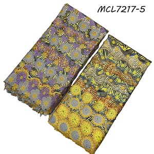 2025 Mới Đến Phụ Nữ Ankara Sáp In 3D Vải 5 + 5 Yards 100 Bông Sáp Ankara Ren Vải - Product Image 5