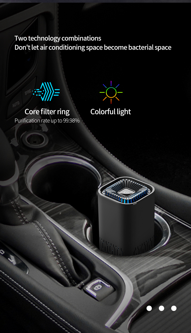 Negative ion sterilization Air purifier Three dimensional air circulation purification Household Car air purifier