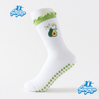 Chaussettes de Pilates antidérapantes pour femmes, chaussettes de yoga antidérapantes, chaussettes de sport mignonnes antidérapantes pour la barre et l'entraînement