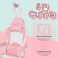 Usine Bolivie Prix le moins cher Logo personnalisé Chaise de jeu rose Fauteuil de jeu en cuir inclinable avec repose-pieds pour filles