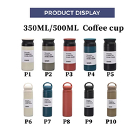 Botol air lukisan Olahraga, cangkir air Mini Stainless Steel cangkir kopi 350ml 500ml dilapisi bubuk