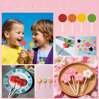 Moules à sucettes 3D en silicone antiadhésif Morsun Moules à sucettes en fleurs de cerisier Moules à bonbons en forme de fleur rose pour gâteau et pop