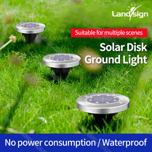 Luz de Tierra solar RGB para exteriores con 8 discos LED, iluminación impermeable para paisaje de jardín para camino de césped, patio, cubierta de entrada - Product Image 3