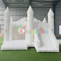 Rebond gonflable de mariage avec château sautant blanc de maison de rebond de glissière pour des enfants