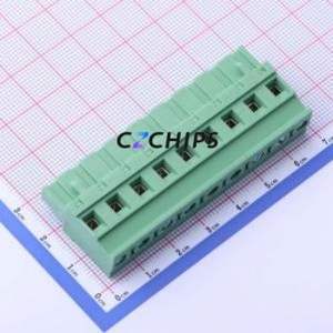 DB2EKA-7.62-9P-GN-S Plug-in Terminal Block P=7.62mm Connector Male Plug 1x9P 7.62mm Green - Product Image 1
