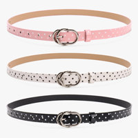 Ceinture fine en cuir verni à pois pour femme, colorée, 9 couleurs, avec boucle ardillon, pour jeans, robes et tenues