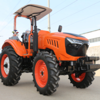 Traktor 80HP 4WD Terlaris dengan Kabin Ber-AC Tertutup Penuh, untuk Membajak, Menggemburkan Tanah, Menyemai, dan Menyemprot.