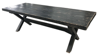 Table à manger en bois rétro, meuble de salon de ferme antique, pieds croisés, table à manger en bois, nouvelle collection, prix d'usine