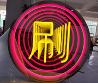 Letrero de Neón Personalizado con Espejo Infinito 3D, Luz LED RGB Circular con Efecto de Profundidad en Capas para Decoración de Cafés, Bares y Espacios Creativos