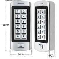 Teclado de Acceso IP66 de Aleación de Zinc con Botón Retroiluminado, Tarjeta EM de 125KHz, Tarjeta PIN y Desbloqueo por PIN, con Timbre Integrado